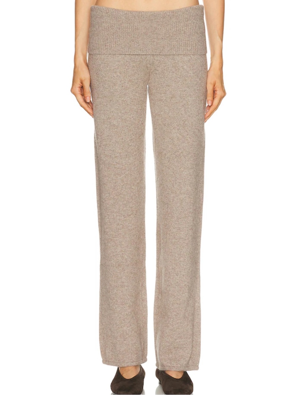 NWT- SKIMS Wool Cashmere Foldover Pants - Linen - Small
